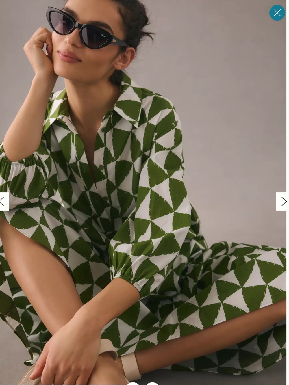 Anthropologie MAEVE The Bettina Tiered Shirt Dress In Green M - Picture 1 of 9